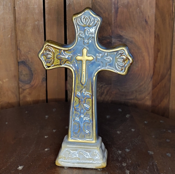 Other - Gold and Gray Ceramic Cross